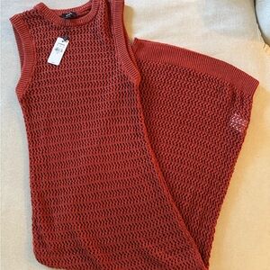 Express Crochet midi dress w matching slip